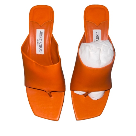 Jimmy Choo Shoes - JIMMY CHOO Amber Orange Seher 90 Heels NIB